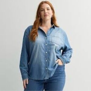 Sonoma Goods For Life® Denim blue Jean Button-Down Shirt